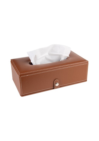 2k Suni Deri Peçetelik Mendil Kutusu 13 24 6 Cm. Taba Diğer