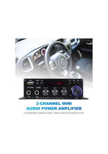 Jeemson Ak-390 Mini Bluetooth Güçlendirici Ev/araç İçin 40wx2, Usb/fm Radyo, Çift Mikrofon Girişi, Işıklı Dijital Ekran