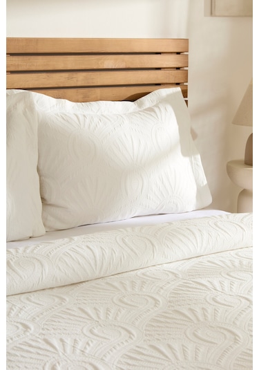 Kaşmir Home Balance Çift Kişilik Yatak Örtüsü Takımı Offwhite Beyaz