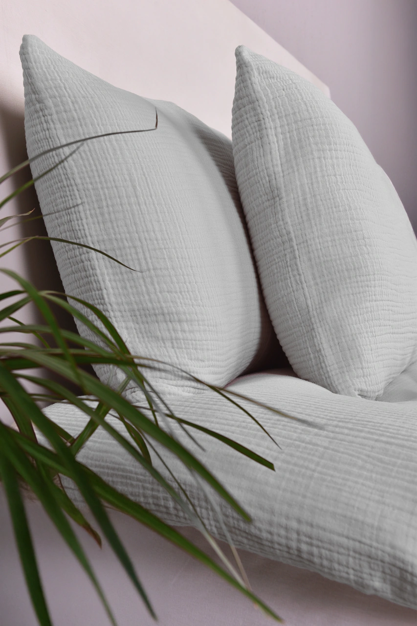 Müslin Çift Kişilik Nevresim Takımı Gri Gri