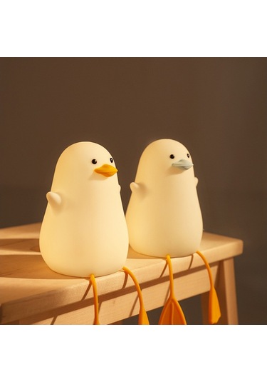Soulader Sensörlü Ördek Şeklinde Dekoratif Gece Lambası Işığı Beyaz