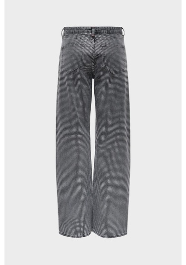 Yılbaşı Antrasit Normal Bel Yapıştırma Taşlı Straight Fit Jean Pantolon C 4530-219 Antrasit