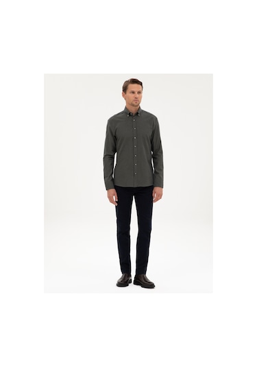 Pierre Cardin Erkek Koyu Haki Gömlek Desenli 50311380-vr111 Koyu Haki