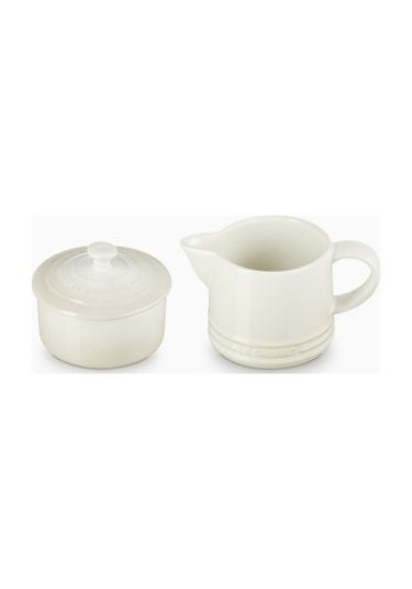 Le Creuset Seramik Sütlük Ve Şekerlik Seti Cezveler Krem 2