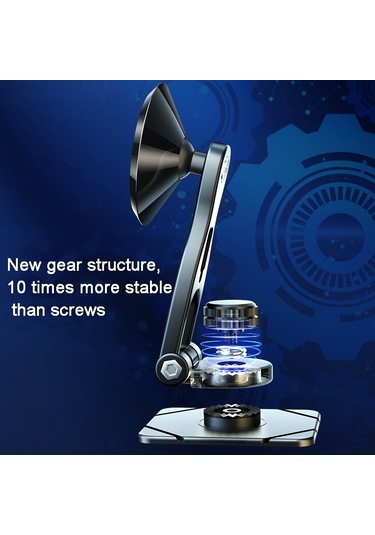 D29 Metal Araç Telefonu Tutucu Yüzen Ekran Katlanır Manyetik Telefon Tutucu Siyah