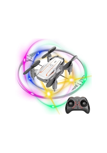 Katlanabilir Mini Bk2 Drone Optik Akışlı Led Işıklı Tek Tuş Kalkış Katlanabilir Tasarım Rc Uzaktan Kumandalı Drone - Beyaz