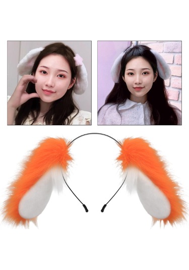 Suntek Köpek Kulakları Kafa Bandı Cosplay Malzemesi Turuncu