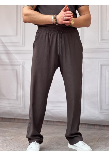 Modefendi İnce Fitil Desen Jogger Antrasit