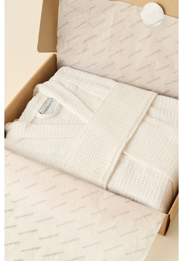 Kaşmir Home İris Waffle Bornoz Offwhite S-m Beyaz