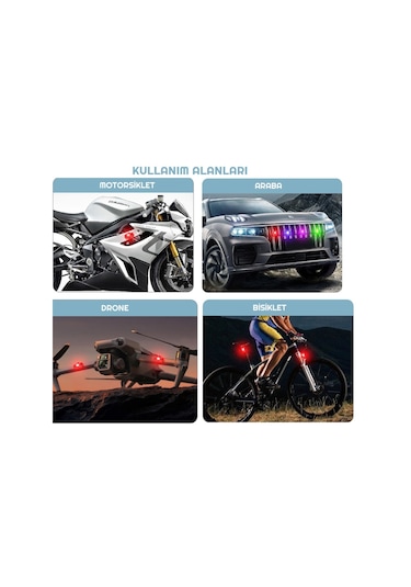 Led Anti Çarpışma Uyarı Işığı 7 Renk / Drone / Araba / Motor /