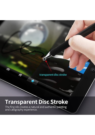 Gajeena Pembe Metal Çift Uçlu Dokunmatik Kalem - Transparan Diskli, Hassas Tıklama, Çizim-ofis-oyun İçin Tüm Kapasitif Ekranlar İçin
