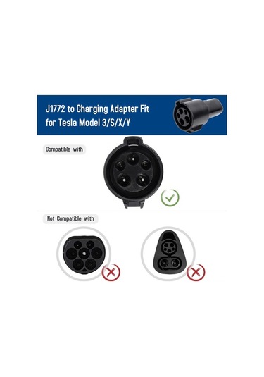 Novahub Tesla Model 3/s/x/y İçin J1772 Şarj Adaptörü - 80a/240v Ac, Hızlı Güvenli Şarj