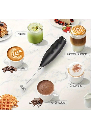 Elmpaly Siyah Elektrikli Süt Köpürtücü Ve Mini Çırpıcı - El Tipi Köpük Yapma Makinesi Diğer