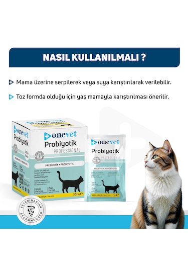 Onevet Probiyotik Saşe 30x1 Gr Kediler İçin Sindirim Desteği