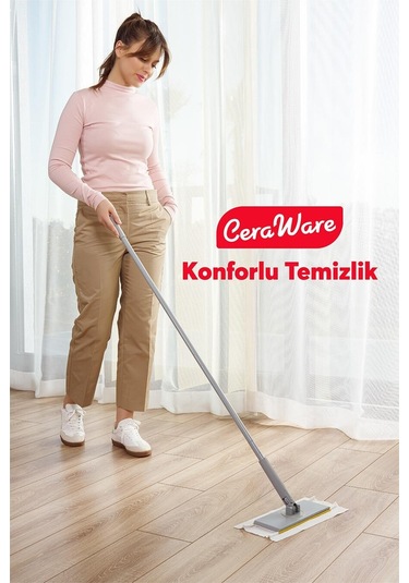 Ceraware Pratica El Değmeden Takıp Çıkarılabilen Mop - Temizlik Bezleri Ve Sleepy Havlulara Uyumlu