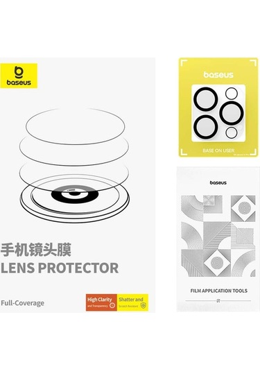 Baseus İphone 15 Pro-15 Pro Max Uyumlu Crystal Hd Kamera Koruyucu 2 Ade