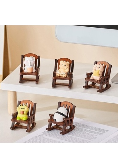 Lijinxu Magideal Sallanan Sandalye Hayvan Heykelcik Yaratıcı Mini Ayı