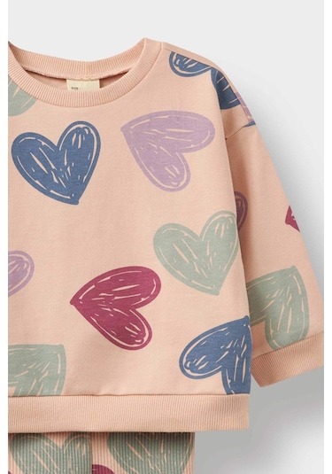 Defacto Kız Bebek Kalp Desenli 2li Takım F0516a525aupn672 Pembe