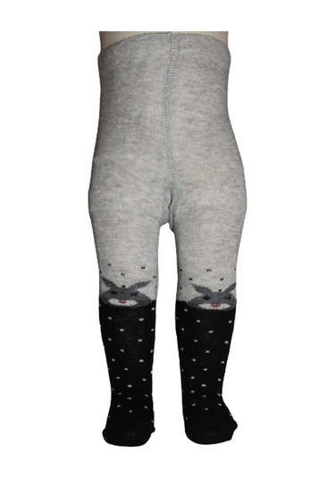 Bibaby Desenli Külotlu Çorap 68312 Siyah Tavşan