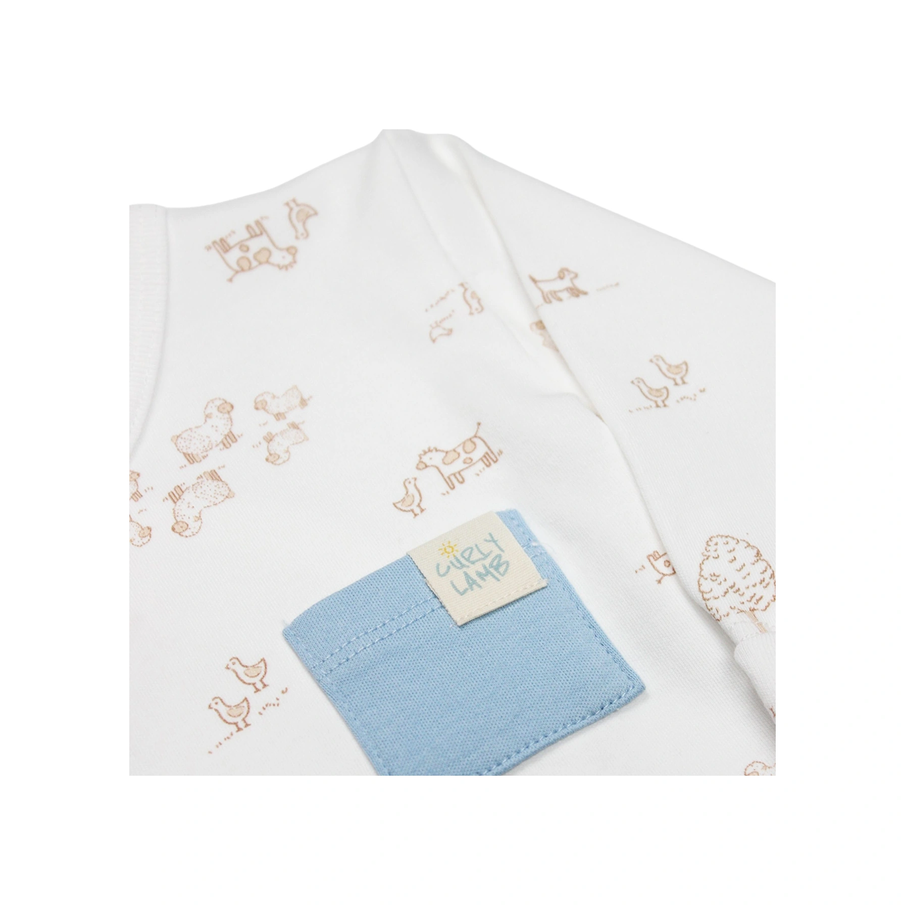 Bistyle Organik 3'lü Zıbın Takım Curly Lamb Çok Renkli