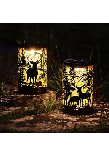 Konesam Güneş Enerjili Demir Geyik Bahçe Lambası - Su Geçirmez, 8-10 Saat Çalışma