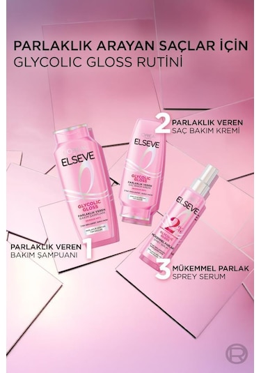 Elseve Glycolic Gloss Core Parlık Veren Bakım Şampuanı 5 x 300 ML