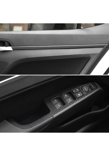 Xuweiwei 3d Carbon Fiber Black Style B 2019 2020 Hyundaı Elantra Ad İç Kontrol Paneli Kapı Kolu Kaplamaları Sol Şöför
