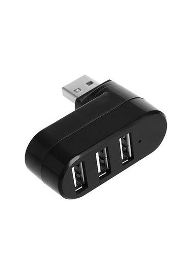 Valkyrie 3 Portlu Usb 2.0 Hub Döner Kafalı Splitter Hub Adaptör Siyah
