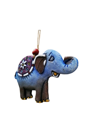 Özel Tasarım Semer Detaylı Seramik Fil Duvar Süsü