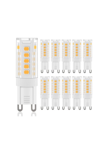 G9 Led Ampuller Sıcak Beyaz, 3w, 300lm, 3000k, 30w G9 Halojen Ampulün Yerine, Aydınlatma Dekorasyonu İçin Titreşimsiz, Kısılabilir Olmayan, Taç, 10'lu Paket