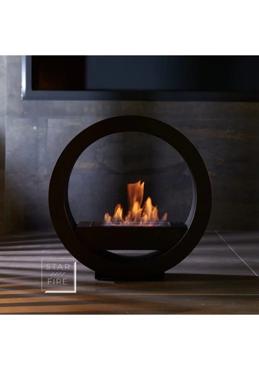 Starfire Round Design Taşınabilir Bioethanol Şömine Siyah