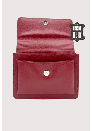 Hakiki Deri Kadın El Çantası Kırmızı Smr9022 Kırmızı