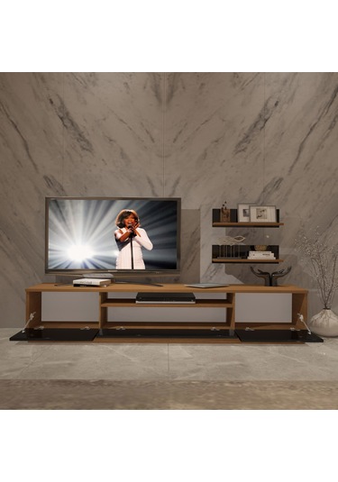 Decoraktiv Trio 4 Mdf Tv Ünitesi Tv Sehpası Ceviz - Siyah