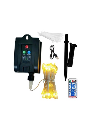 Yifomall Güneş Enerjili Şemsiye Işığı, 8 Fonksiyonlu, Usb Şarjlı, 40 Saat Süre, Ip67, 104 Led, Islak Beyaz, Çadır/plaj Işığı Beyaz