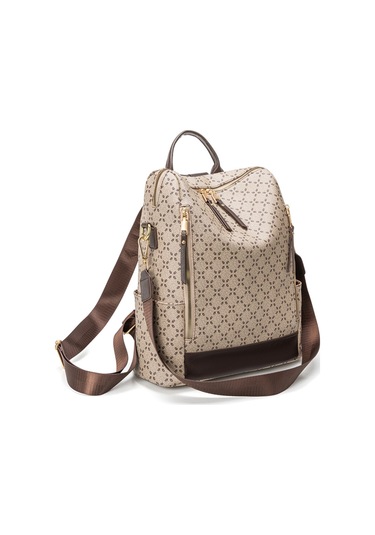 Moveevo Pvc Kumaş Çanta, Poliester Forlu, 31x14x38cm Büyük Kapasite, 0.73kg, Çanta/ Sırt Çantası, Anti-çalma, Seyahat/ Günlük Kullanım Bej - Kahverengi