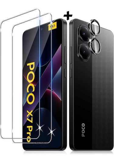 Xiaomi Poco X7 Pro Kamera Lens Koruma Camı+ekran Koruyucu Cam Set