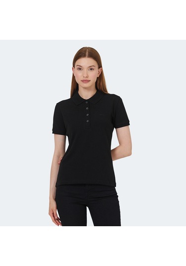Slazenger VERA I Kadın Polo Yaka Siyah Tişört
