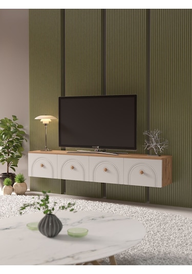 Bohem Şık 180 Cm 4 Kapaklı Mdf Kapak Duvar Tv Ünitesi Atlantikçam