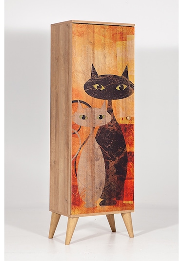 Bingo Cat / 8 Raflı Çok Amaçlı Mutfak Dolabı Banyo Dolabı Çok Ama