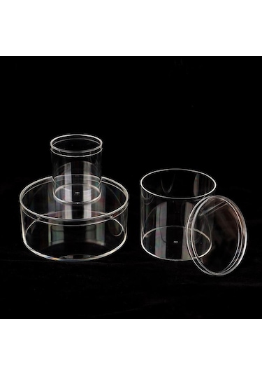 1 Adet Akrilik Şekerleme Kutusu Şeffaf Plastik Yuvarlak Kek Tatlı Kutusu Çikolata Düğün Partisi İkramlık Paketleme Saklama Kapları Şeffaf