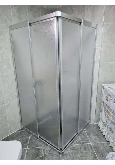 Nokta Duşakabin 100 x 100 Teknesiz Plastik Camlı Duşakabin Nd409 Şeffaf