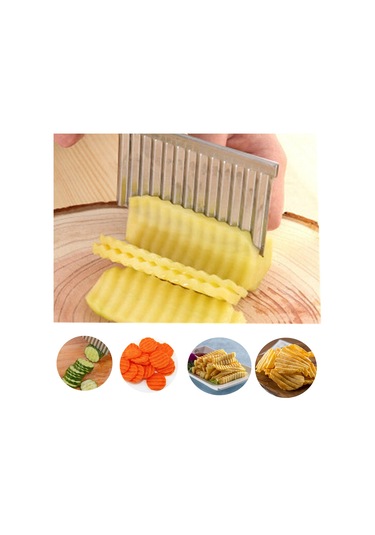 Patates Dalgalanma Bıçak Buruşuk Kesici Dalgalı Chopper Gümüş Gümüş