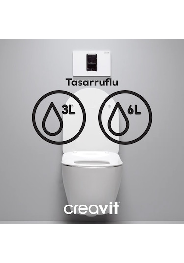 Creavit Arc Parlak Krom Kaplama Kumanda Paneli GP8004.00 Krom