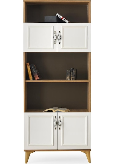 Irmak Dolaplı 5 Raflı Kitaplık 80x30x195cm 001