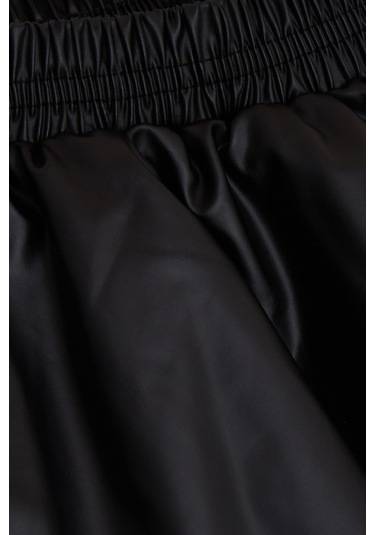 Breeze Kız Çocuk Deri Etek Tüllü Beli Lastikli 8-12 Yaş, Siyah Siyah