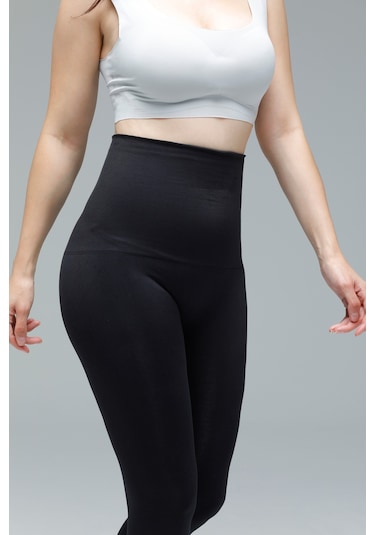 Mienmis Model Karın Göbek Ve Alt Bacak Etkili Korse Tayt Siyah Renk SiYAH