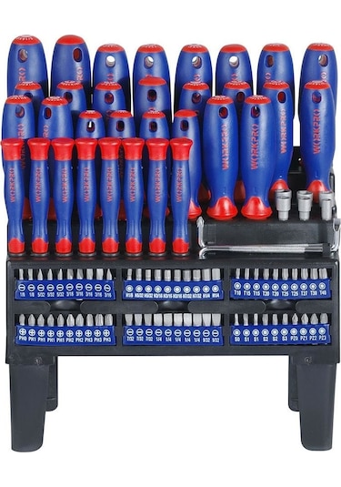 Workpro Wp200507 100 Parça Duvar Askı Aparatlı Profesyonel Cr-v Manyetik Tornavida Ve Bits Uç Seti Fr Wp200507