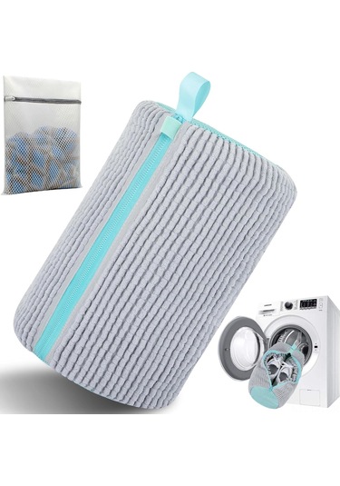 Dofolink 2 Adet Gri Ayakkabı Yıkama Çantası - Otomatik Kilitleme Reçine, Dayanıklı Mikrofiber, Yüksek Su Geçirgenliği Gri