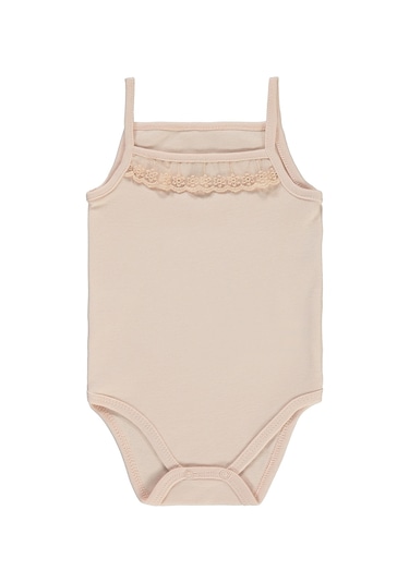 Civil Baby Kız Bebek Çıtçıtlı Badi 3-9 Ay Pudra 14587140513y-5 Pudra