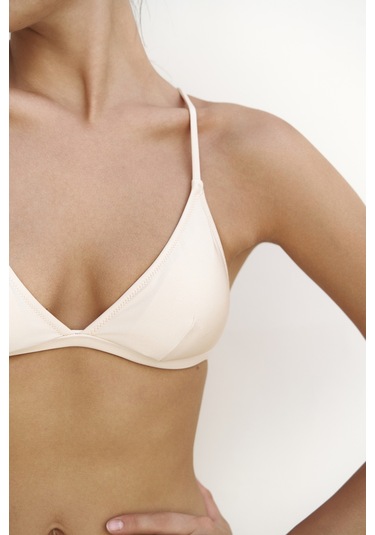 Mai Collection Mai Studios Co. Bintang Ayarlanabilir Üçgen Bej Bikini Üstü Bej